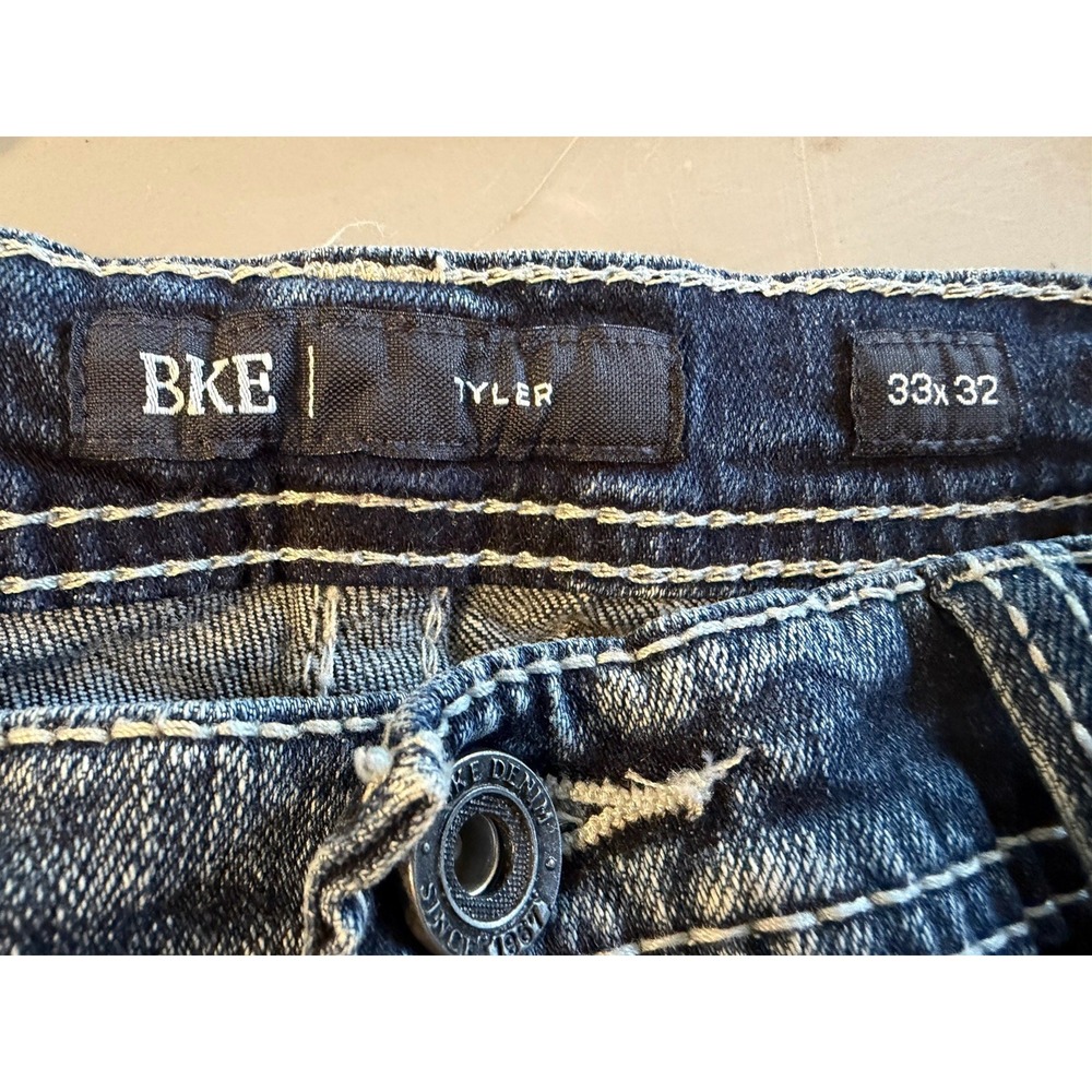 BKE Tyler Jeans 33x32 Men's Med. Wash Stretch Denim Mid Rise Buckle - Picture 5 of 5